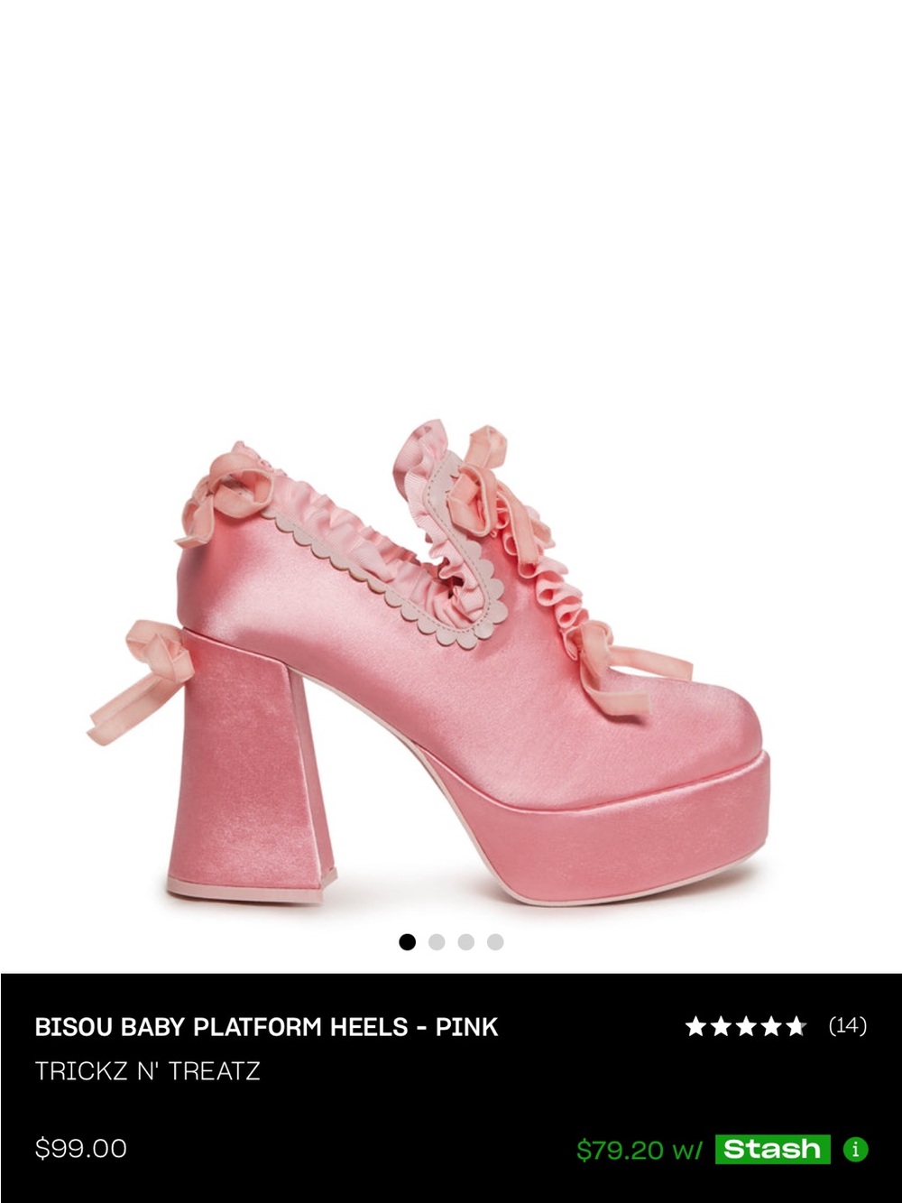 Dolls Kill : Bisou Baby Platform Heels - Pink size 8